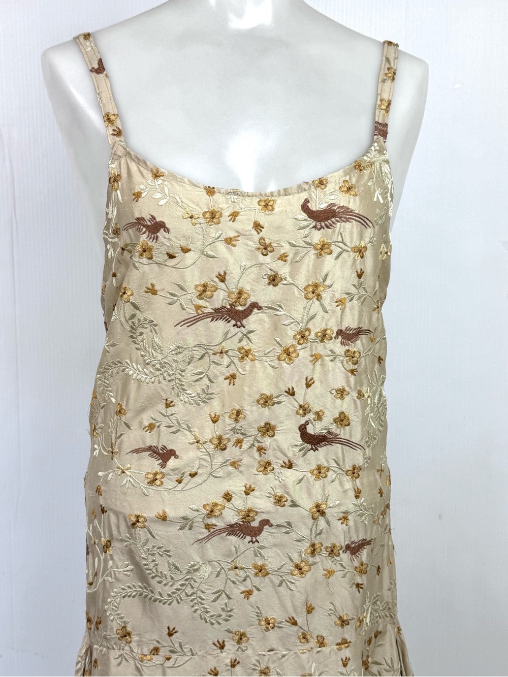 Beige Floral Midi Sundress with Adjustable Straps - Picture 3 of 14